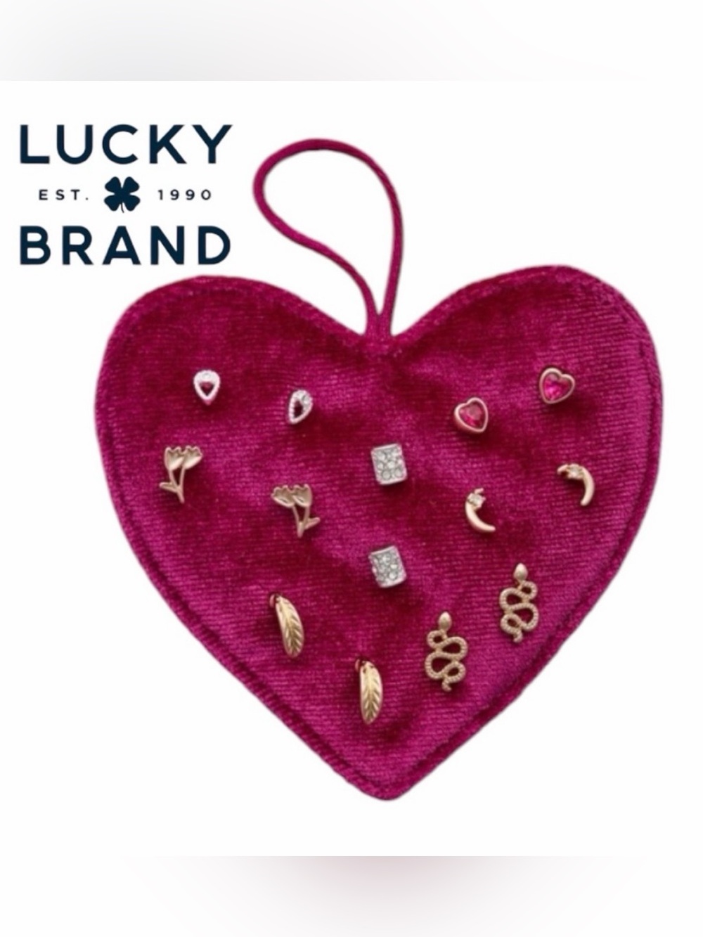 Lucky Brand Gold-Tone Mixed Stud Earring Set in Pink NwT And Dusty